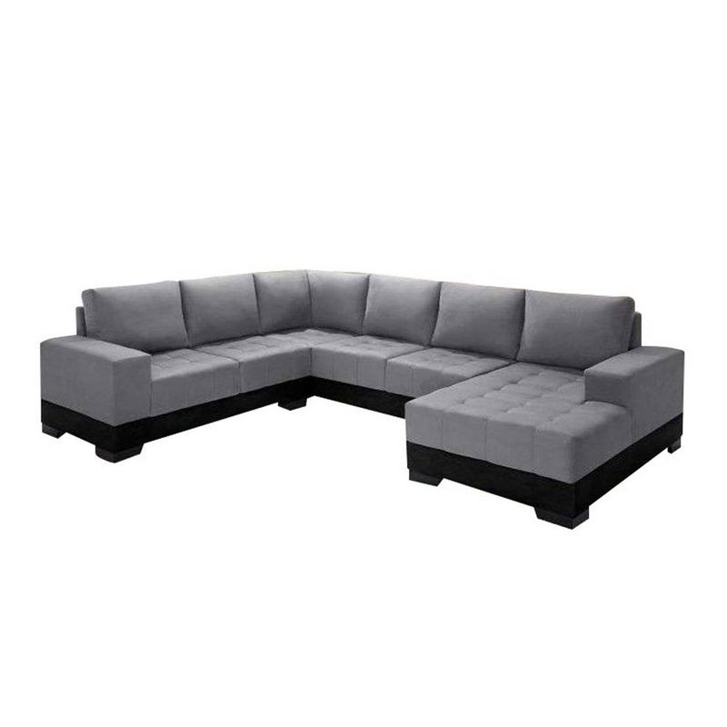 GENERICO - Sofá en L Modular Louis Tela terciopelo 240x311x82x92