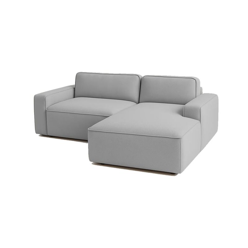 GENERICO - Sofá en L Derecho Star Tela Antifluidos 220x95x75 Gris 3 Puestos