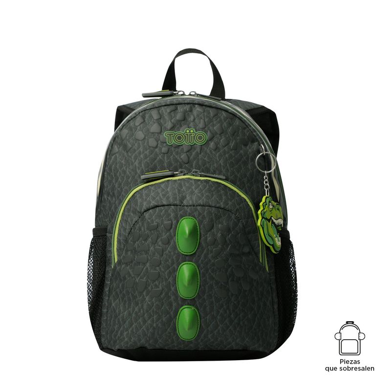 TOTTO - Morral Mochila Escolar Para Niño Gris Dinoland S Totto