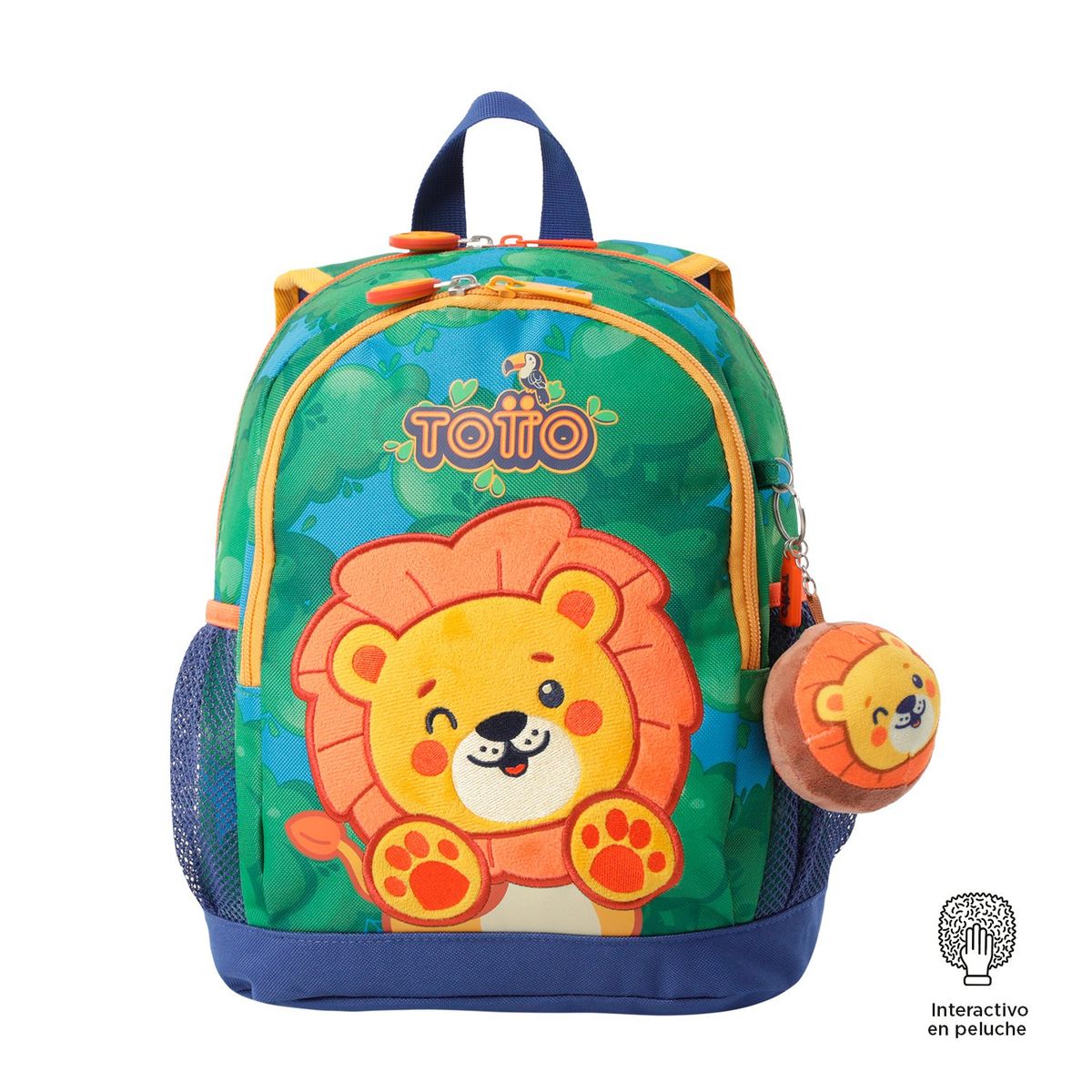 TOTTO - Morral Mochila Escolar Para Niño Azul Little Lion S Totto