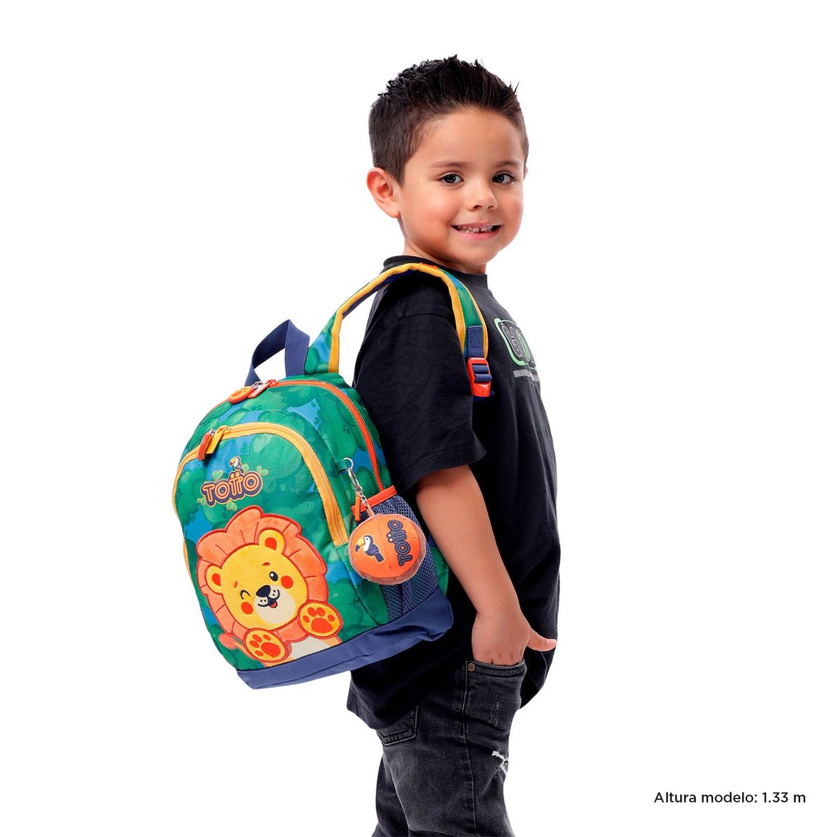 TOTTO - Morral Mochila Escolar Para Niño Azul Little Lion S Totto