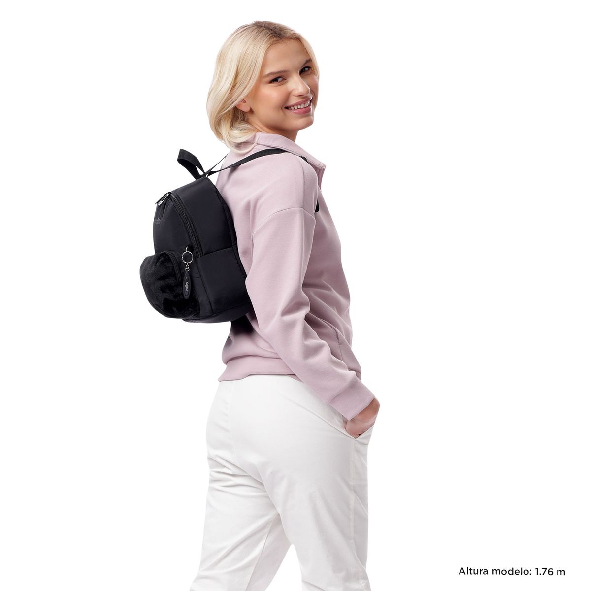 TOTTO - Morral Mochila Liviana Para Mujer Negro Panama S Totto