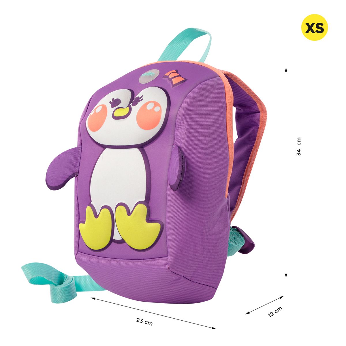 TOTTO - Morral Mochila Escolar de Pingüino Para Niña Kido Totto