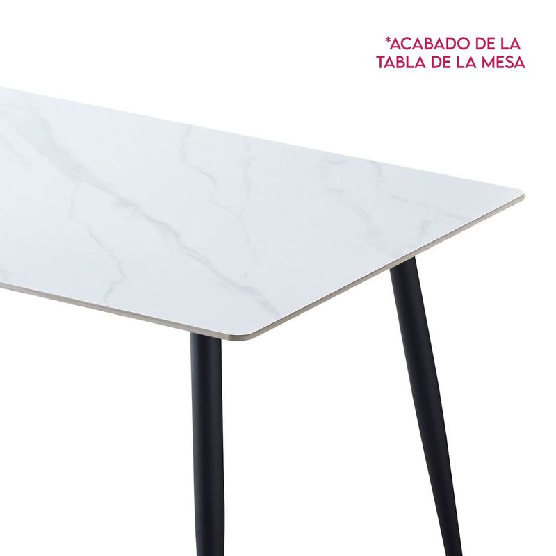 DIMATEX LEON - Mesa Comedor Pizarra sintetizada Patas Metalicas Refmontiel