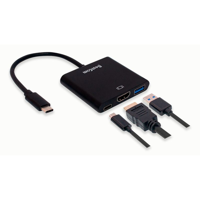 BESTCOM - Hub BESTCOM 3 en 1 USB-C a HDMI/ USB 3.0/ USB-C