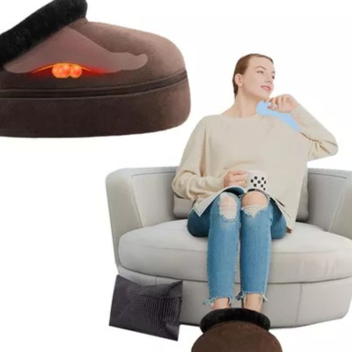 GENERICO - ALMOHADA CALENTADOR PIES MANOS COJIN 4 EN 1 MASAJEADOR COLICOS