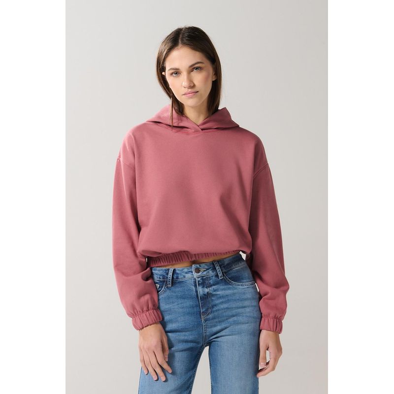 KOAJ - KOAJ Buzo perchado unicolor con capota y hombro rodado Mujer