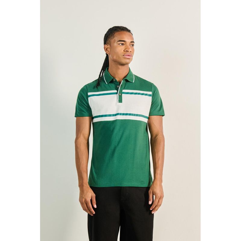 KOAJ - KOAJ Camiseta unicolor polo manga corta con franjas en contras HOMBRE