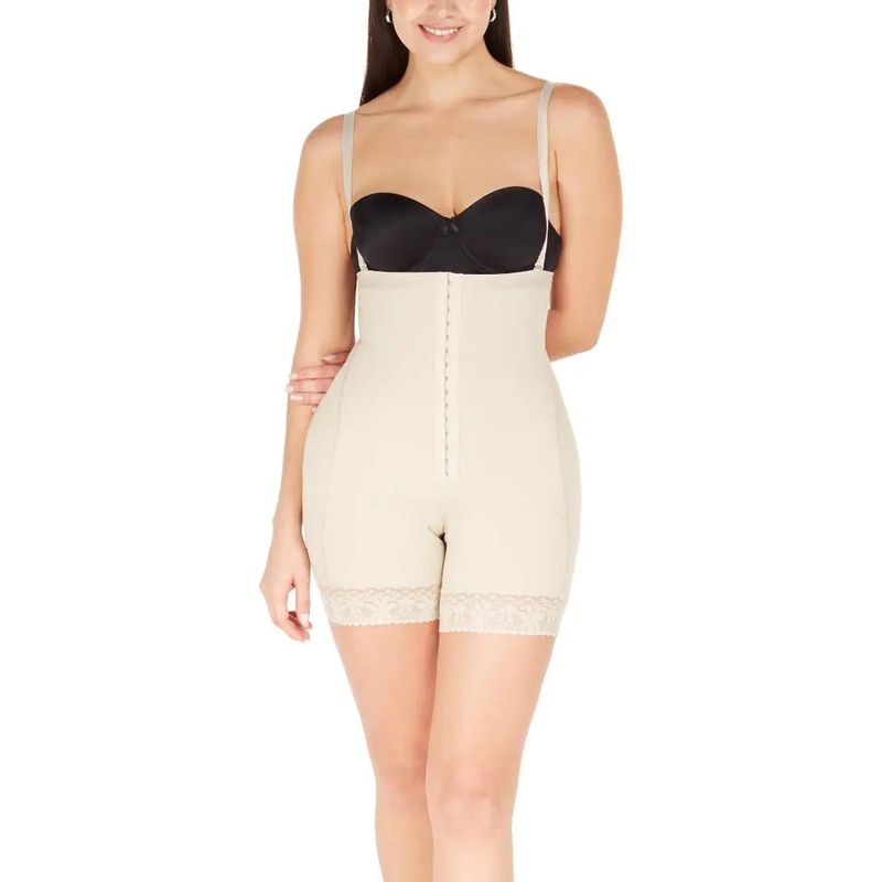 DIANE & GEORDI - Faja moldeadora short corto senos libres strapless Powerlight 3638 - Piel