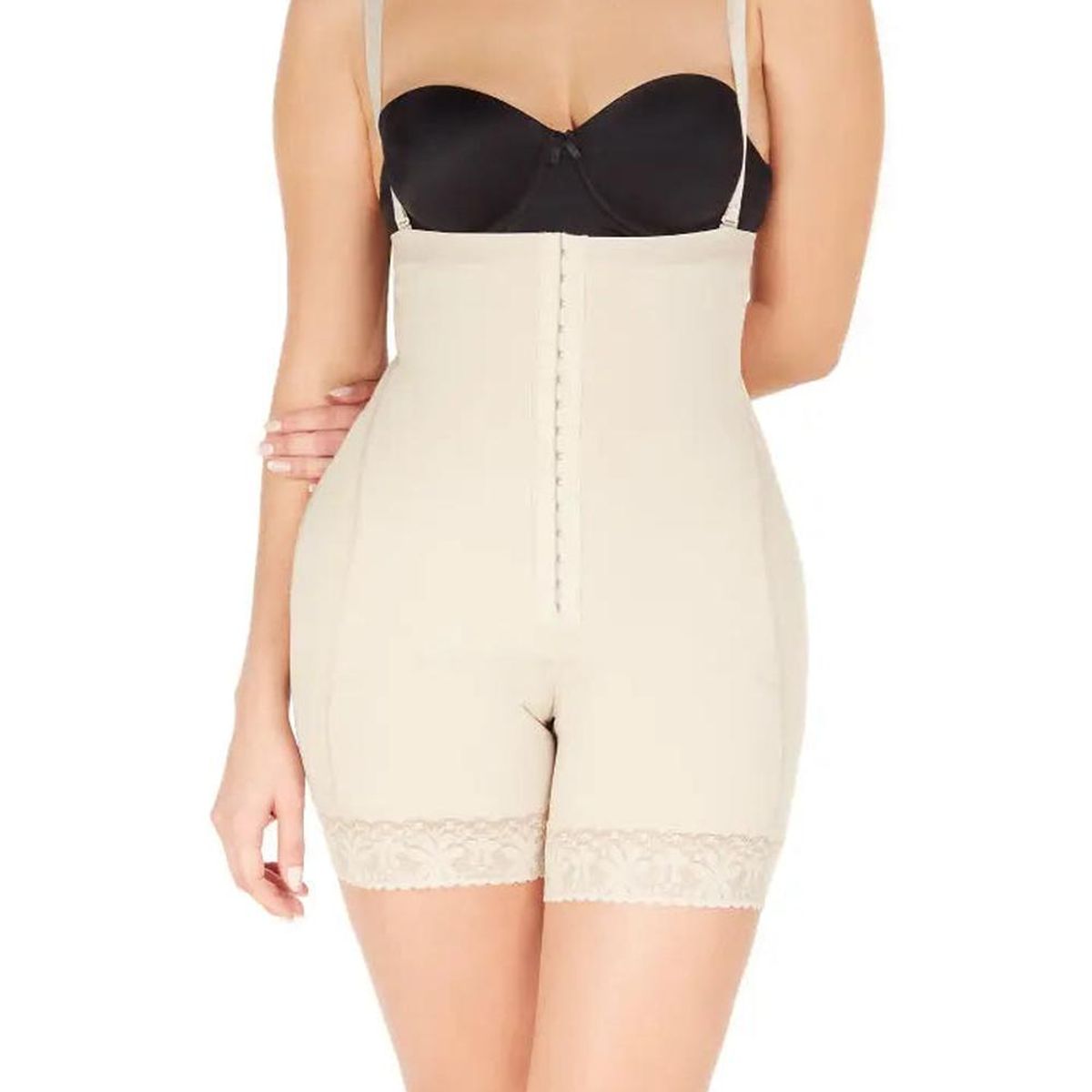 DIANE & GEORDI - Faja moldeadora short corto senos libres strapless Powerlight 3638 - Piel