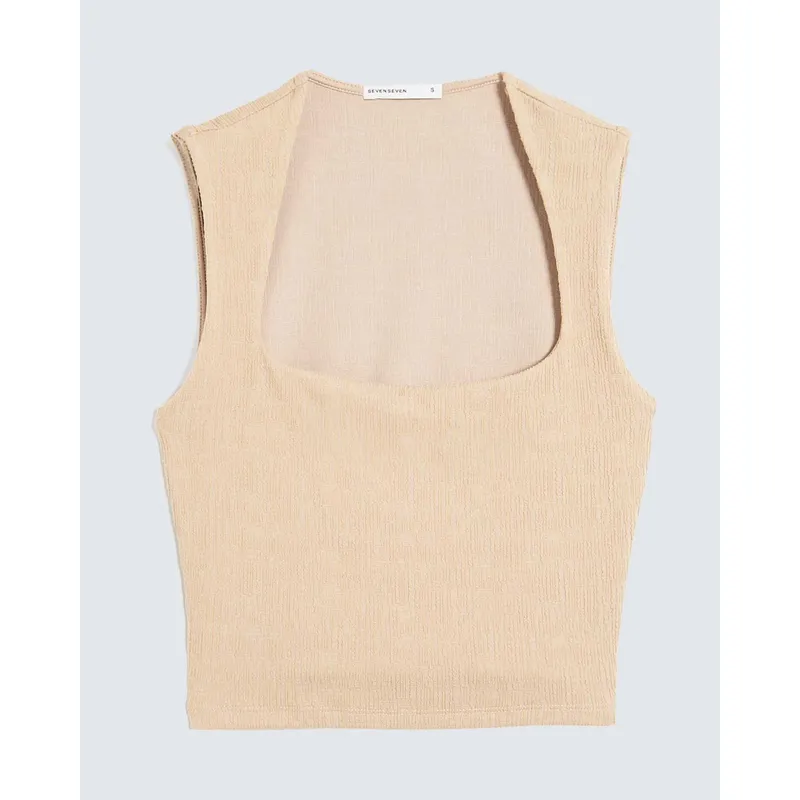 SEVEN SEVEN - Camiseta Para Mujer Manga Sisa Moda Color Beige Marca Seven Seven #28096277