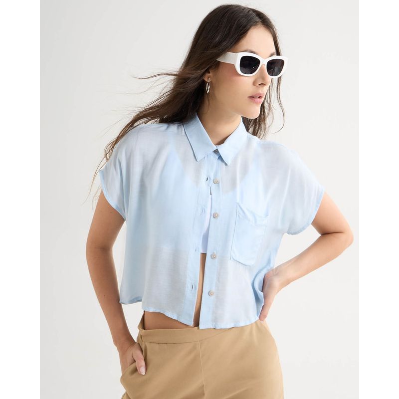 SEVEN SEVEN - Blusa Para Mujer Manga Corta Color Azul Marca Seven Seven #28124016