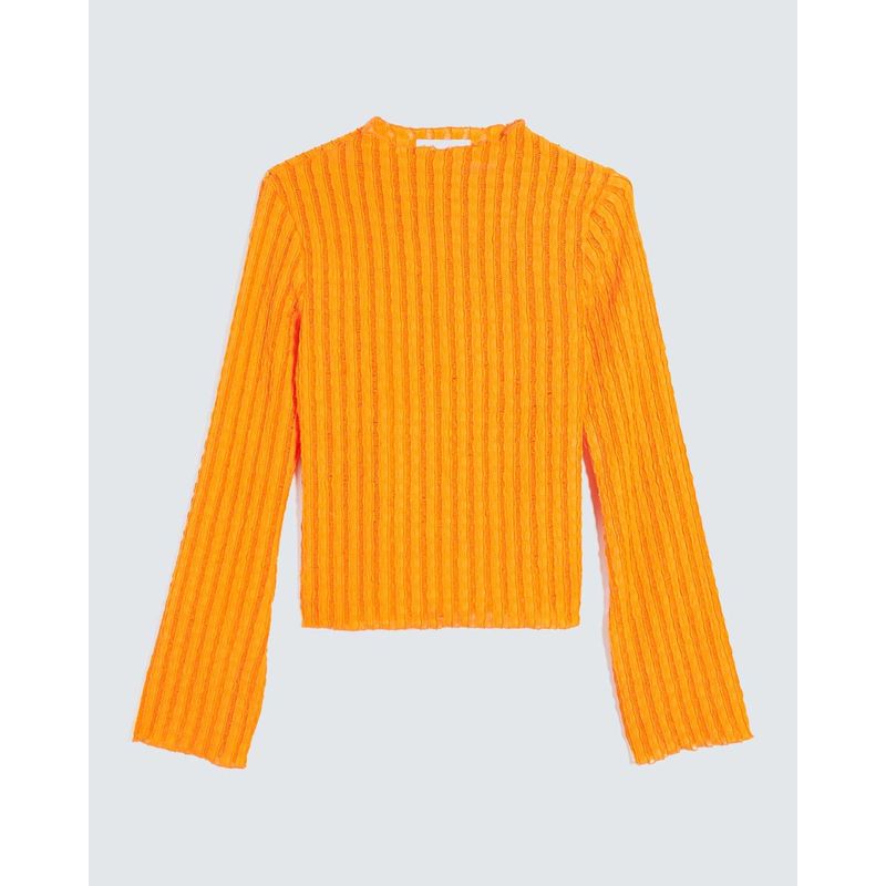 SEVEN SEVEN - Camiseta Para Mujer Manga Larga Cuello Alto Color Naranja Marca Seven Seven #28096283