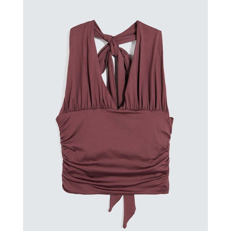 SEVEN SEVEN - Camiseta Para Mujer Manga Sisa Cuello V Color Vino Marca Seven Seven #28096250