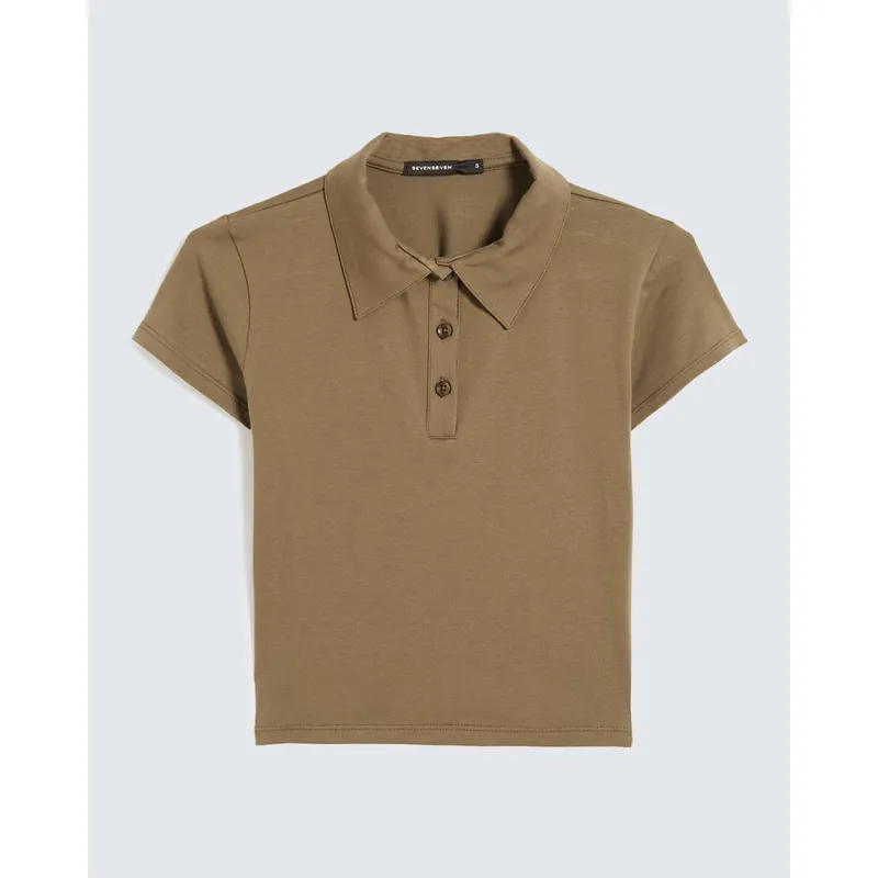 SEVEN SEVEN - Polo Para Mujer Manga Corta Color Verde Marca Seven Seven #28110010