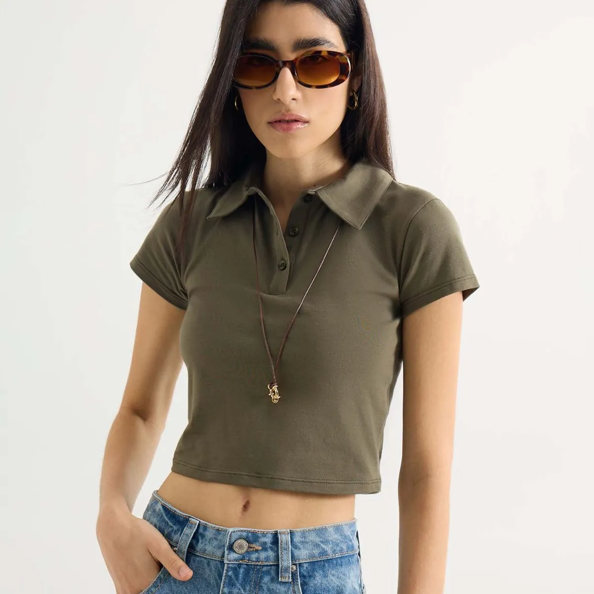 SEVEN SEVEN - Polo Para Mujer Manga Corta Color Verde Marca Seven Seven #28110010