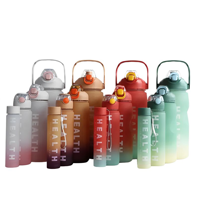 GENERICO - Termos X4 Para Agua Bebidas De Gym Plástico Motivacionales