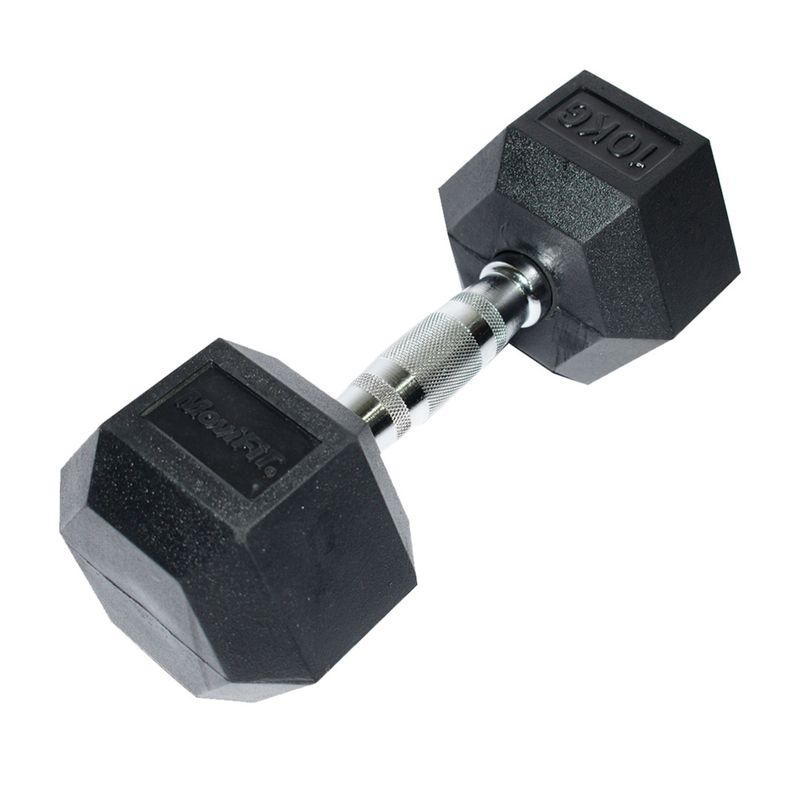 MOVIFIT - Mancuerna Hexagonal en Caucho 10 kg  Antideslizante