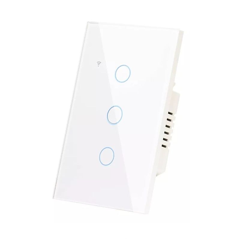 GENERAL - Switch Inteligente Wifi Google Home Y Alexa 3 Botones Blanco