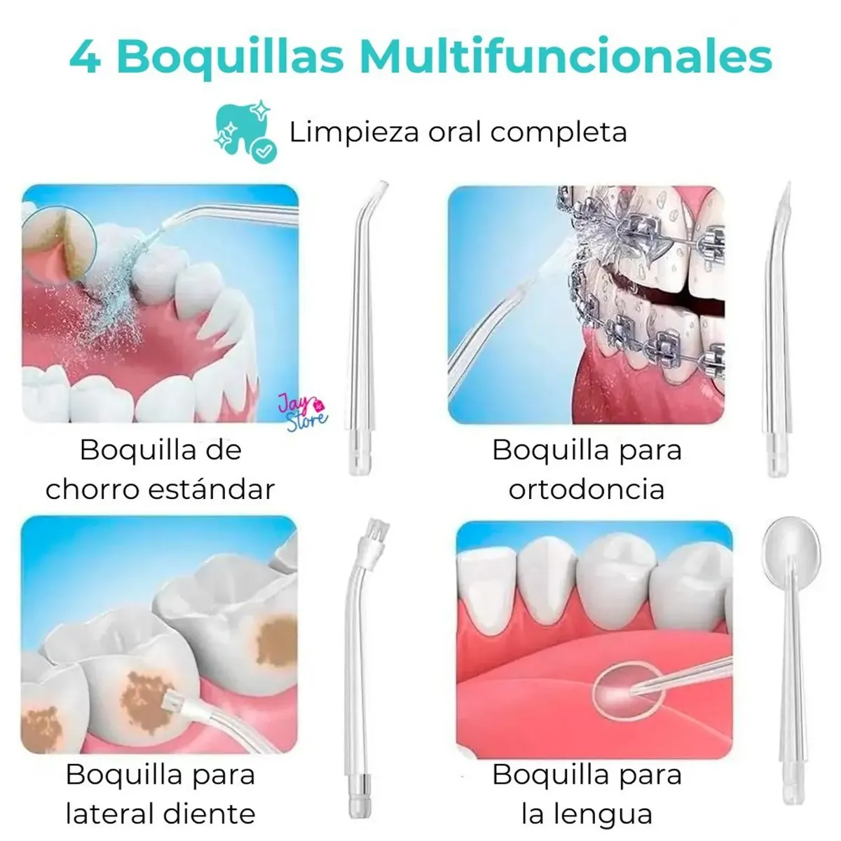 AMERICAN GENERICS - Irrigador Oral Limpieza Dental Profunda Recargable