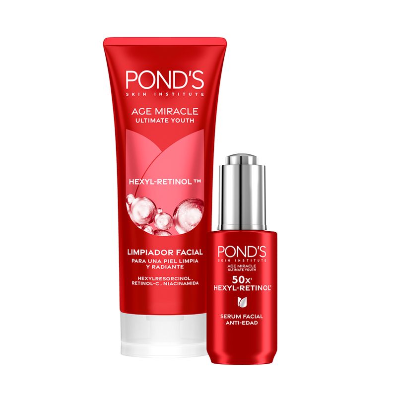 PONDS - Combo Serum + Espuma limpiadora Antiedad Ponds con Hexyl Retinol