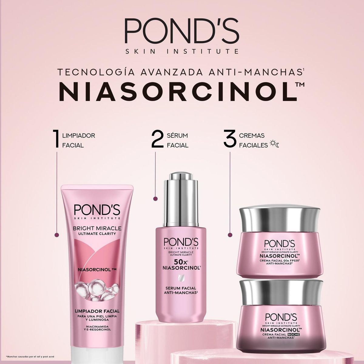 PONDS - Combo Espuma limpiadora+Crema dia Antimanchas Ponds Niasorcinol
