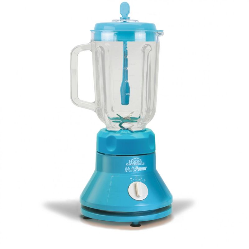 HOME ELEMENTS - LICUADORA JARRA VIDRIO CON CHOPPER 500W HELVV500AT.