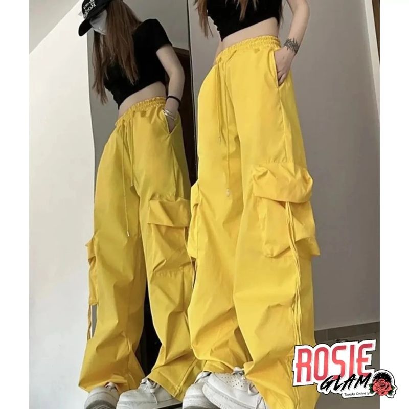ROSIEGLAM - Sudadera Cargo Amarilla