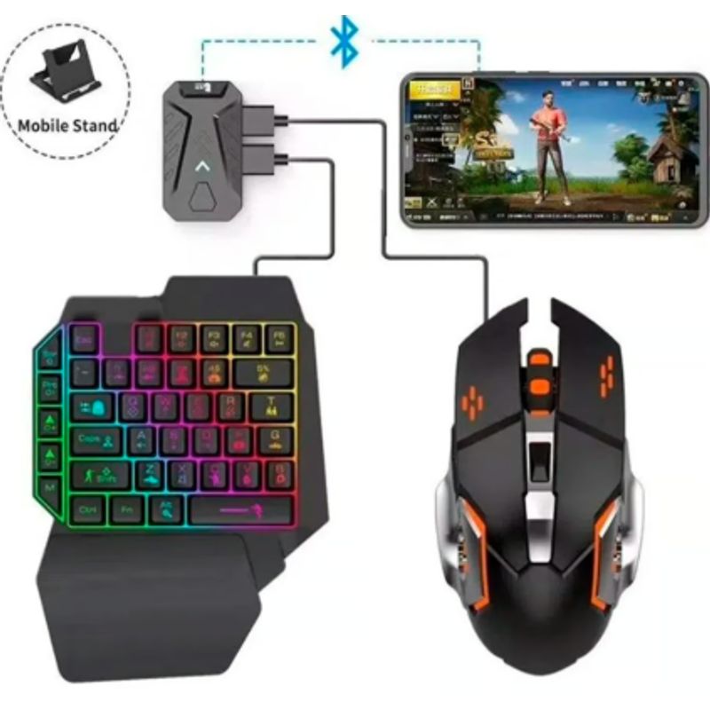 SHEN HUANG - Combo Gamer Para Celular Rgb Convertidor Bluetooth 3en1
