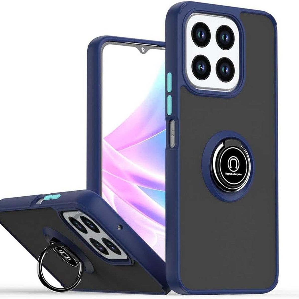 GENERICO - Funda Estuche Mate Con Anillo Compatible Con Honor 200 Smart Azul