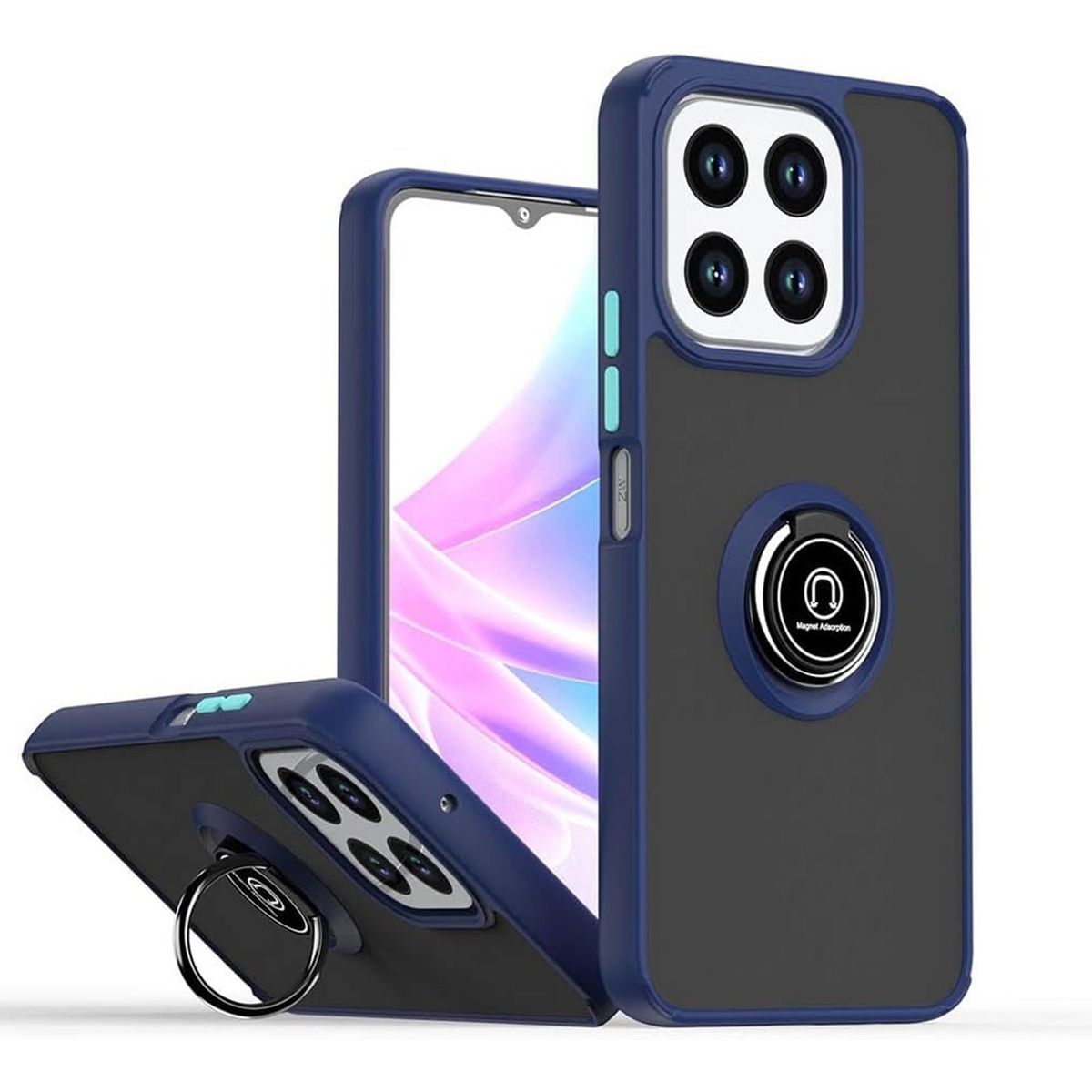 GENERICO - Funda Estuche Mate Con Anillo Compatible Con Honor 200 Smart Azul