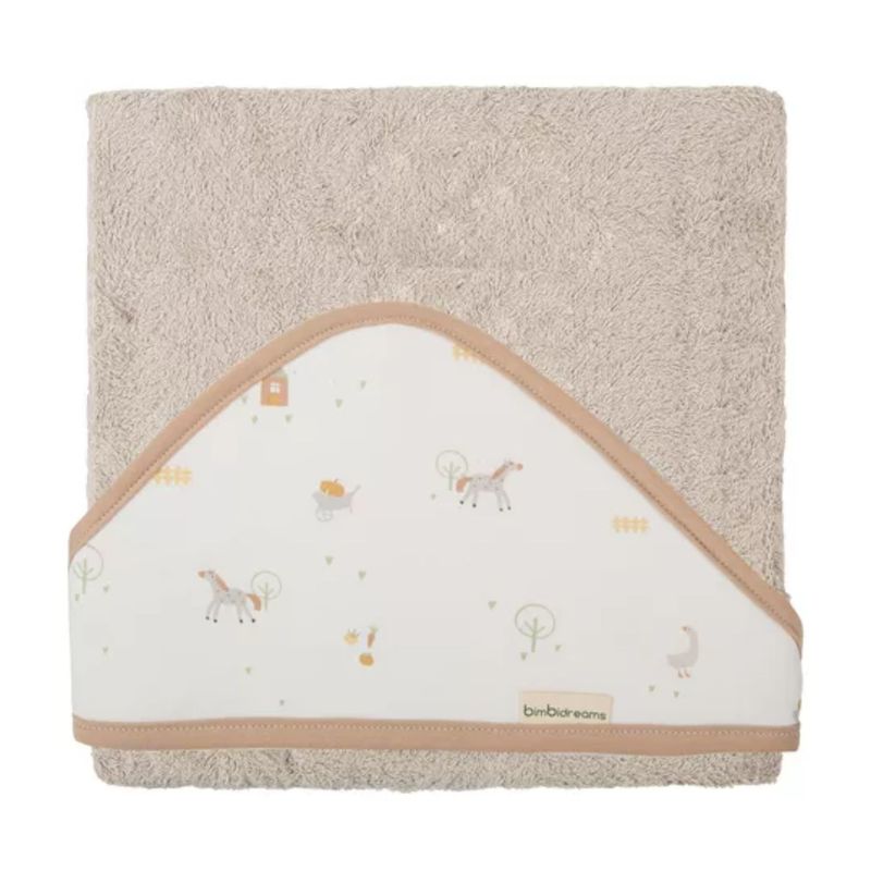 BIMBIDREAMS - Toalla Para Bebé Farm Rosa Con Capucha de Bimbidreams