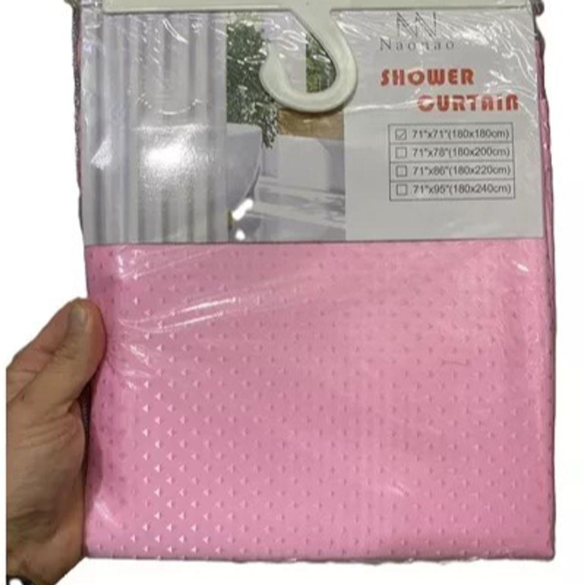 GENERICO - CORTINA BAÑO 180 X 180 GRUESA IMPERMEABLE RESISTENTE GANCHO