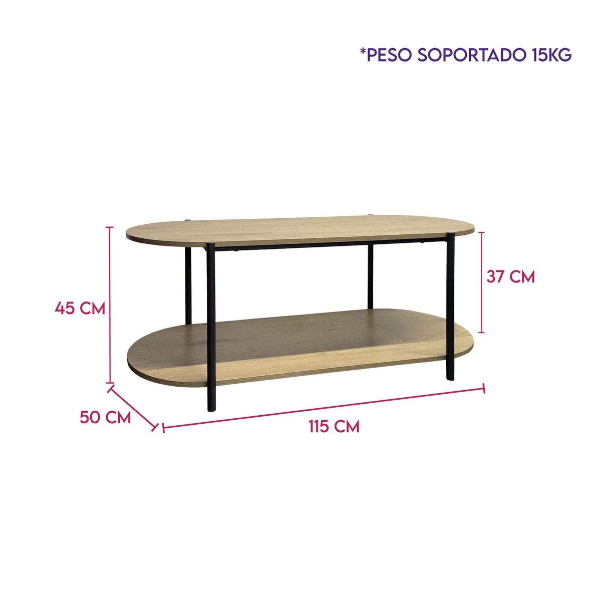 DIMATEX LEON - Mesa Auxiliar Sala Dos Niveles De Centro Refapolinar