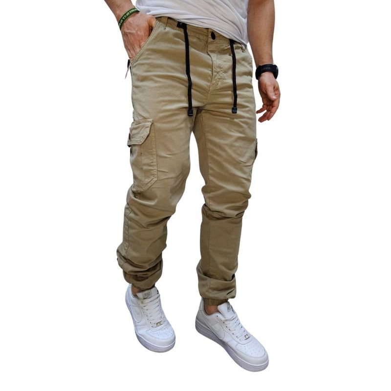 RAMBED - PANTALON CARGO KAKY HOMBRE EN DRIL RESORTE EN BOTA
