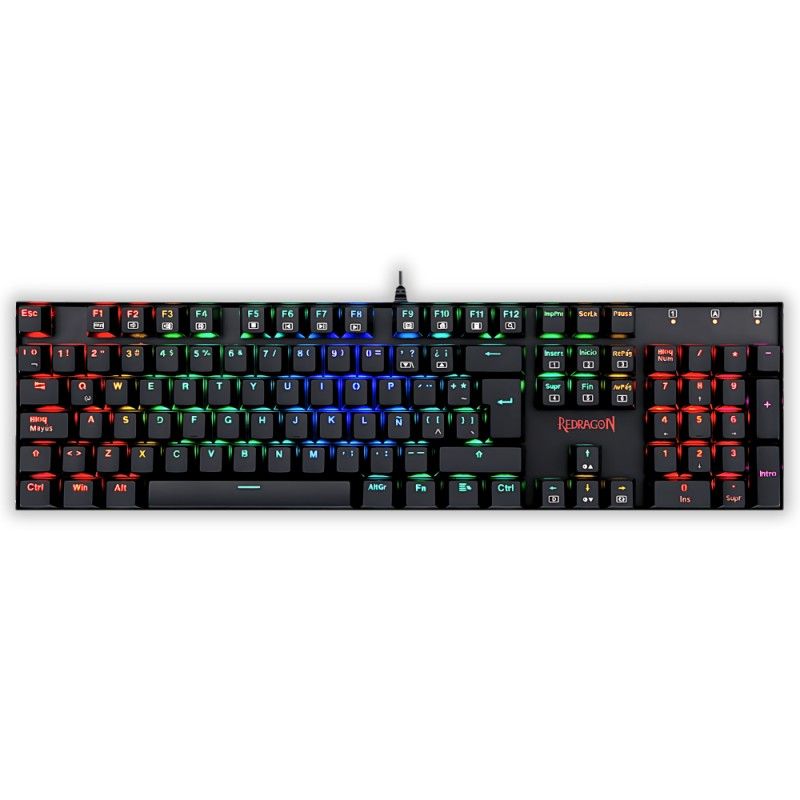 REDRAGON - TECLADO GAMER REDRAGON MITRA K551 CON LUCES RGB SWITCH ROJO EN ESPAÑOL