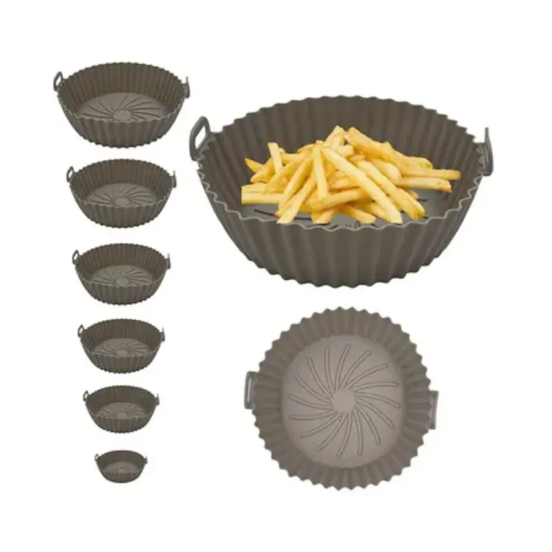 GENERICO - Moldes En Silicona Protectores Para Air Fryer Freidora X6 gris