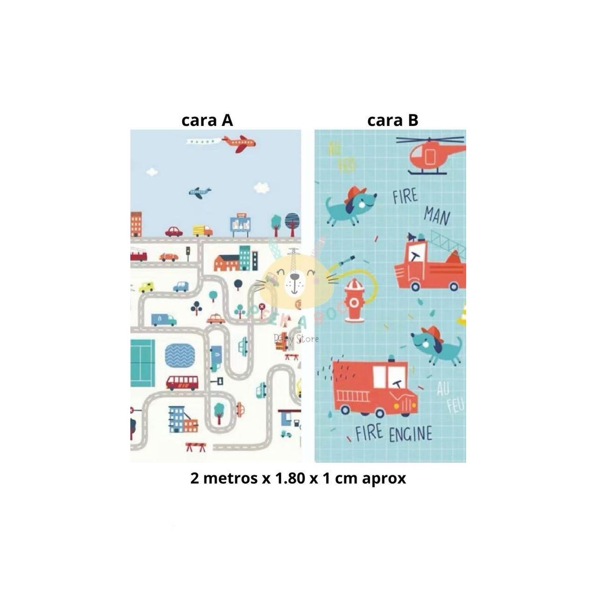 GENERICO - Tapete Para Bebé Plegable Doble Faz Grande De 2M X 180M