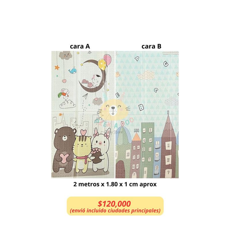 GENERICO - Tapete Para Bebé Plegable Doble Faz Grande De 2M X 180M