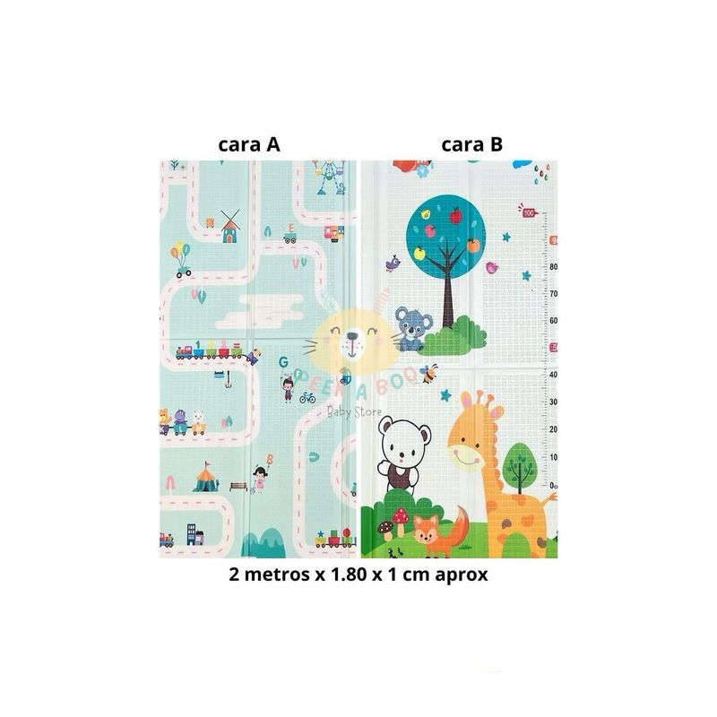 GENERICO - Tapete Para Bebé Plegable Doble Faz Grande De 2M X 180M