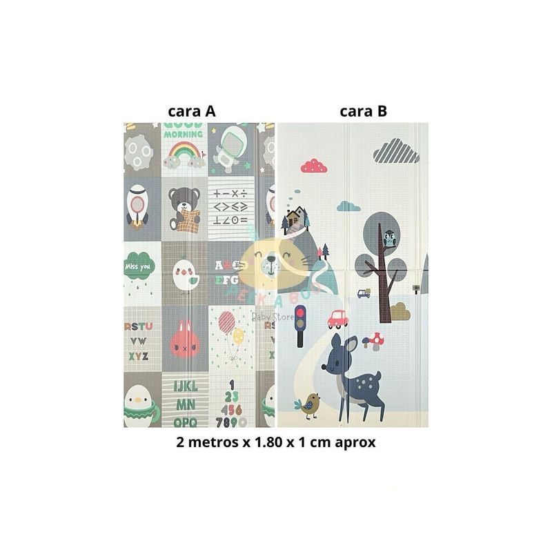 GENERICO - Tapete Para Bebé Plegable Doble Faz Grande De 2M X 180M