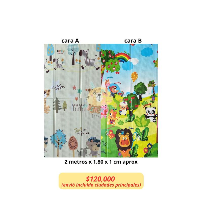 GENERICO - Tapete Para Bebé Plegable Doble Faz Grande De 2M X 180M