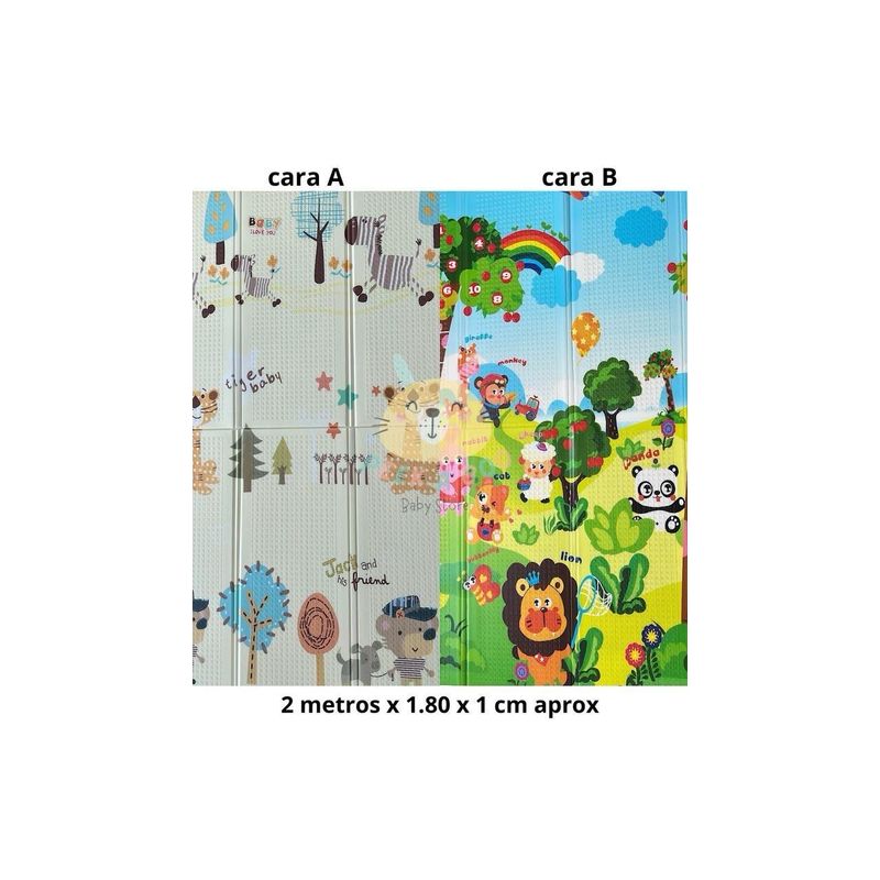GENERICO - Tapete Para Bebé Plegable Doble Faz Grande De 2M X 180M
