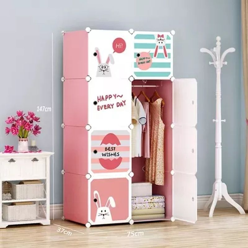 GENERICO - Armario Infantil Organizador De Ropa Y Juguetes ROSA