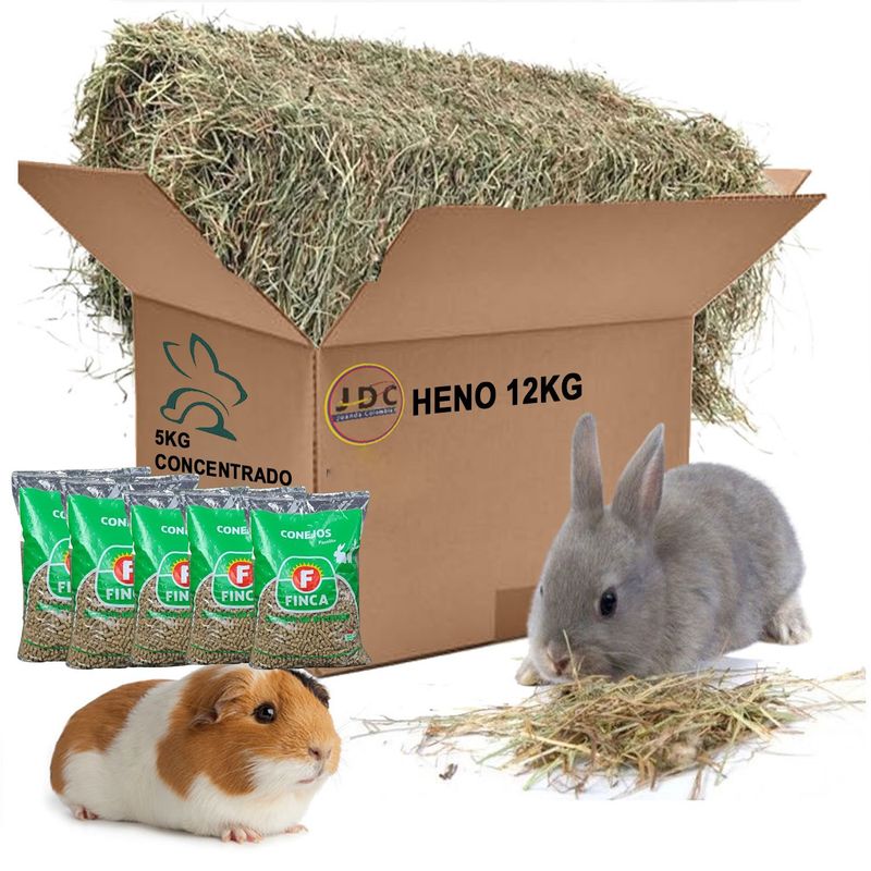 GENERICO - Heno por paca de 12kg Y 5kg de Concentrado Mascotas Conejos