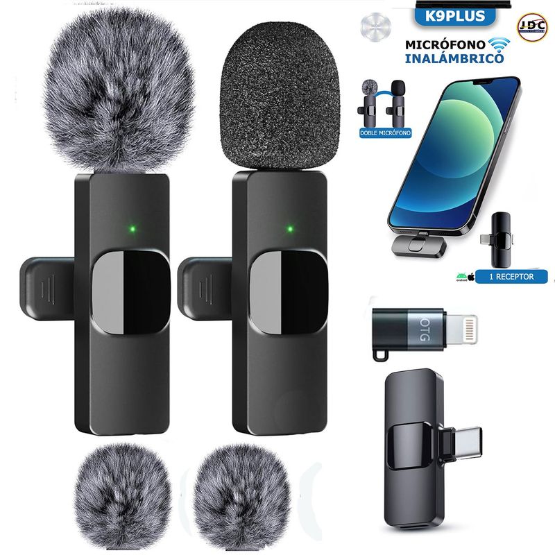 K9 - Micrófono de solapa inalámbrico para celular Tipo c Y Iphone