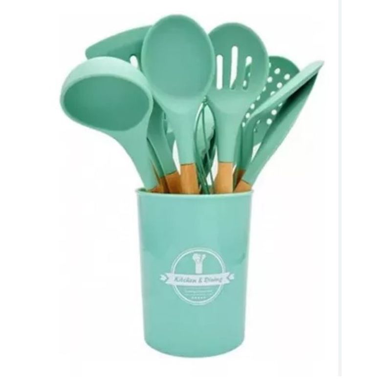 ZHOPI CO - Set Utensilios Cocina Silicona 12 Pz Resistentes Al Calor