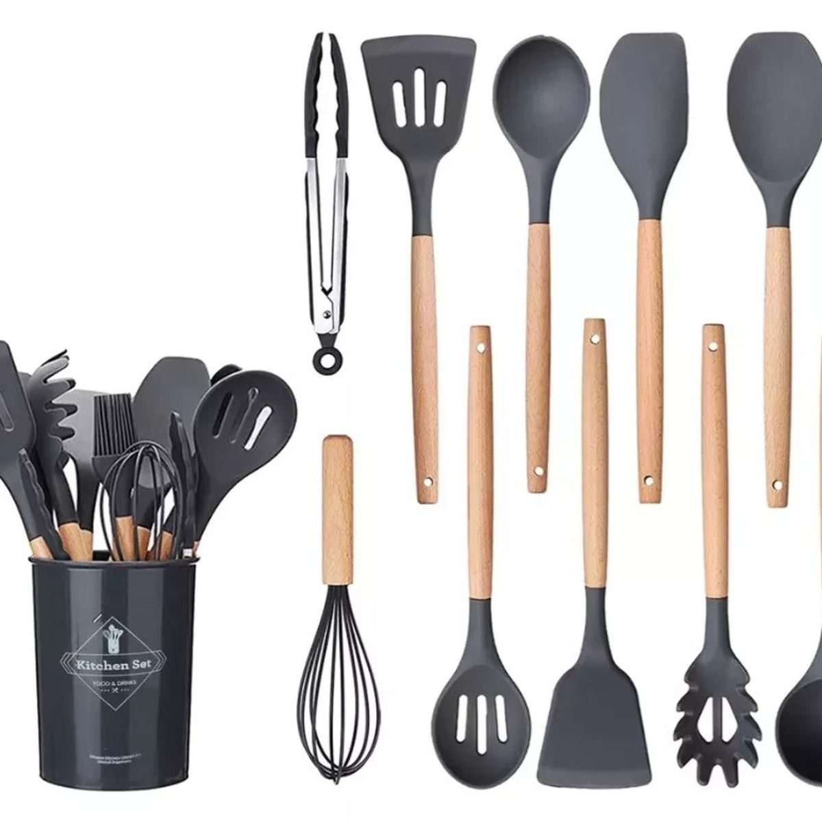 ZHOPI CO - Set Utensilios Cocina Silicona 12 Pz Resistentes Al Calor