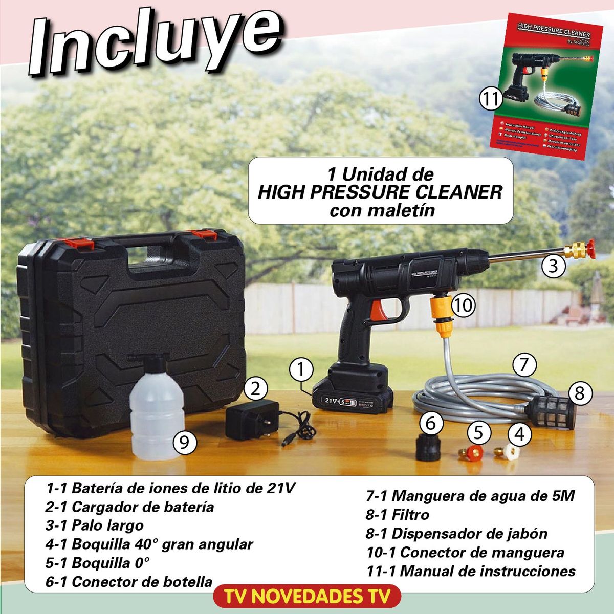 TV NOVEDADES - Hidrolavadora Alta Presión Inalámbrica High Pressure Cleaner