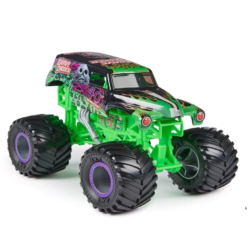 MONSTER JAM - Monster Jam Metálico Monster Truck Grave Digger 24 Cm 1:24
